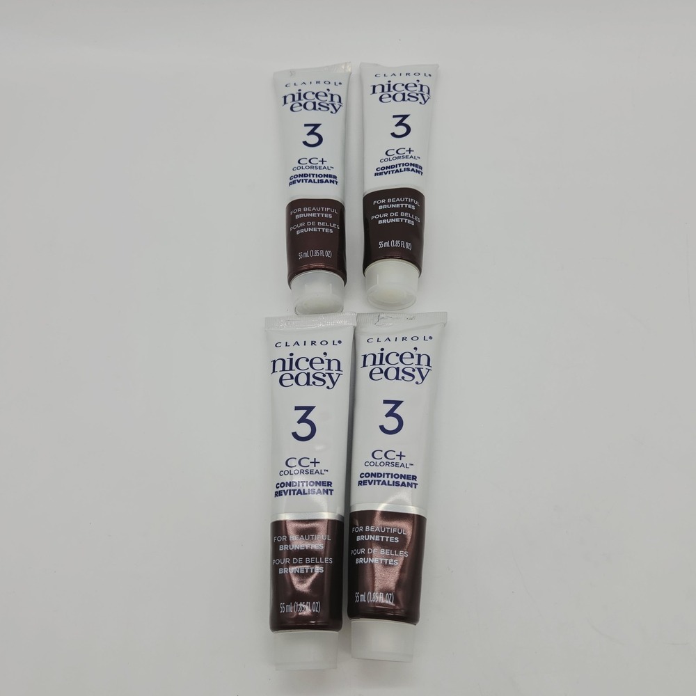 4 Clairol Nice'n Easy #3 CC+ Colorseal Conditioner Beautiful Brunettes 1.85oz Ea
